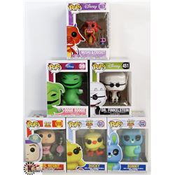 LOT OF 6 ASSORTED FUNKO POPS: DISNEY VARIETY