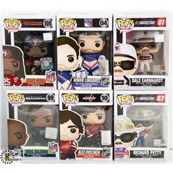 LOT OF 6 ASSORTED FUNKO POPS: SPORTS VARIETY