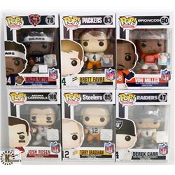 LOT OF 6 ASSORTED FUNKO POPS: FOOTBALL VARIETY