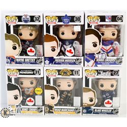 LOT OF 6 ASSORTED FUNKO POPS: HOCKEY VARIETY