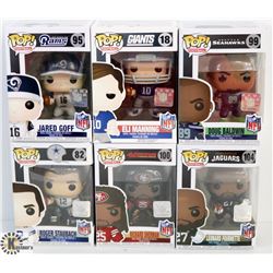 LOT OF 6 ASSORTED FUNKO POPS: FOOTBALL VARIETY