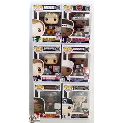 LOT OF 6 ASSORTED FUNKO POPS: FOOTBALL VARIETY
