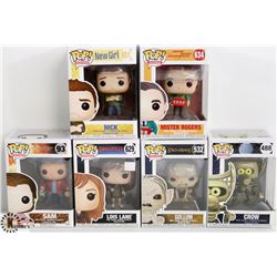 LOT OF 6 ASSORTED FUNKO POPS: TV & MOVIES VARIETY
