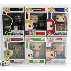 LOT OF 6 ASSORTED FUNKO POPS: MOVIES & TV VARIETY