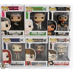 LOT OF 6 ASSORTED FUNKO POPS: MOVIES & TV VARIETY