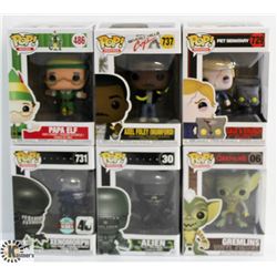 LOT OF 6 ASSORTED FUNKO POPS: MOVIES VARIETY