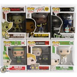 LOT OF 6 ASSORTED FUNKO POPS: MOVIES VARIETY