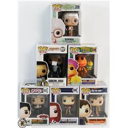LOT OF 6 ASSORTED FUNKO POPS: MIXED VARIETY