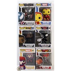 LOT OF 6 ASSORTED FUNKO POPS: MARVEL VARIETY PACK.