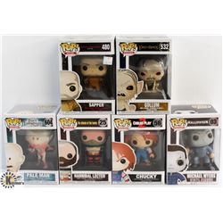 LOT OF 6 ASSORTED FUNKO POPS: MOVIES VARIETY PACK.