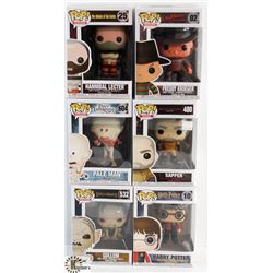 LOT OF 6 ASSORTED FUNKO POPS: MOVIES VARIETY PACK.
