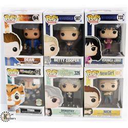 LOT OF 6 ASSORTED FUNKO POPS: TV VARIETY PACK.