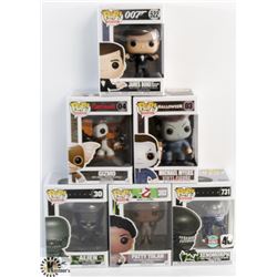 LOT OF 6 ASSORTED FUNKO POPS: MOVIES VARIETY PACK.