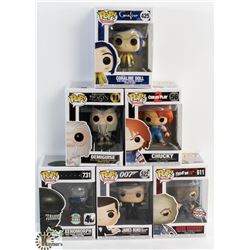 LOT OF 6 ASSORTED FUNKO POPS: MOVIES & ANIMATION