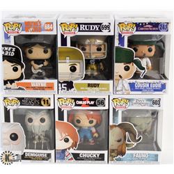 LOT OF 6 ASSORTED FUNKO POPS: MOVIES VARIETY PACK.