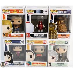 LOT OF 6 ASSORTED FUNKO POPS: TV VARIETY PACK.