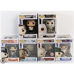LOT OF 6 ASSORTED FUNKO POPS: MOVIES VARIETY PACK.