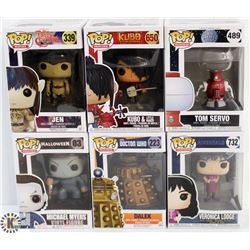 LOT OF 6 ASSORTED FUNKO POPS: MOVIES & TV VARIETY