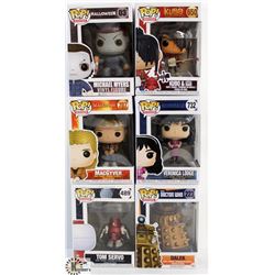 LOT OF 6 ASSORTED FUNKO POPS: MOVIES & TV VARIETY
