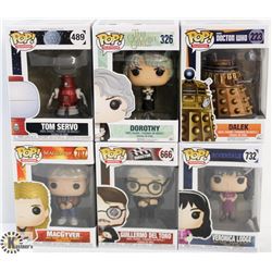 LOT OF 6 ASSORTED FUNKO POPS: TV & MOVIES