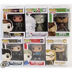LOT OF 6 ASSORTED FUNKO POPS: MOVIES VARIETY PACK.