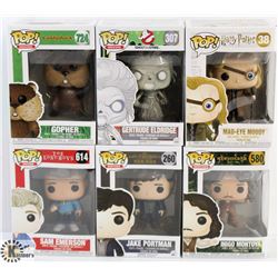 LOT OF 6 ASSORTED FUNKO POPS: MOVIES VARIETY PACK.