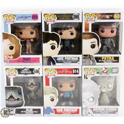 LOT OF 6 ASSORTED FUNKO POPS: MOVIES VARIETY PACK.