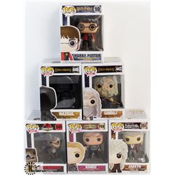 LOT OF 6 ASSORTED FUNKO POPS: MOVIES VARIETY PACK.