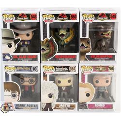 LOT OF 6 ASSORTED FUNKO POPS: MOVIES VARIETY PACK.