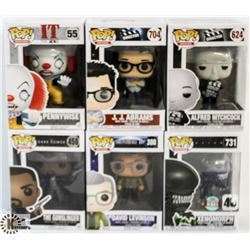 LOT OF 6 ASSORTED FUNKO POPS: MOVIES VARIETY PACK.