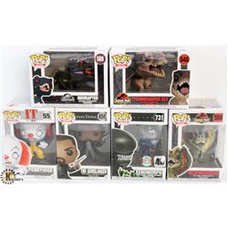LOT OF 6 ASSORTED FUNKO POPS: MOVIES VARIETY PACK.