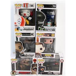 LOT OF 6 ASSORTED FUNKO POPS: MOVIES VARIETY PACK.
