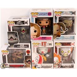 LOT OF 6 ASSORTED FUNKO POPS: MOVIES VARIETY PACK.