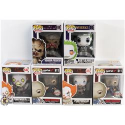 LOT OF 6 ASSORTED FUNKO POPS: MOVIES VARIETY PACK.