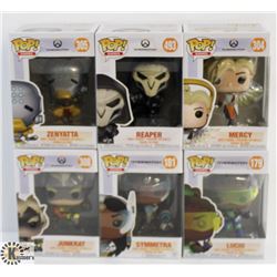 LOT OF 6 ASSORTED FUNKO POPS: OVERWATCH  VARIETY