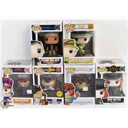 LOT OF 6 ASSORTED FUNKO POPS: MIXED VARIETY PACK.