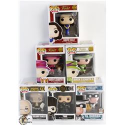 LOT OF 6 ASSORTED FUNKO POPS: MIXED VARIETY PACK.