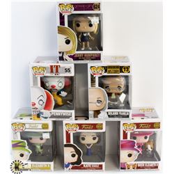 LOT OF 6 ASSORTED FUNKO POPS: MIXED VARIETY PACK.