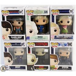 LOT OF 6 ASSORTED FUNKO POPS: TV VARIETY PACK.