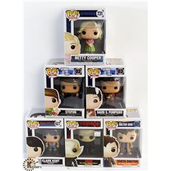 LOT OF 6 ASSORTED FUNKO POPS: TV VARIETY PACK.