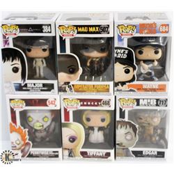 LOT OF 6 ASSORTED FUNKO POPS:MOVIES VARIETY PACK.