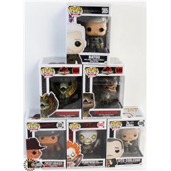 LOT OF 6 ASSORTED FUNKO POPS:MOVIES VARIETY PACK.