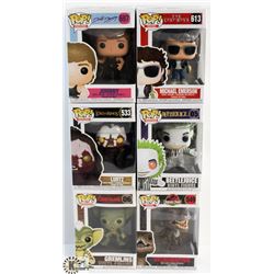LOT OF 6 ASSORTED FUNKO POPS:MOVIES VARIETY PACK.