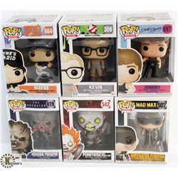 LOT OF 6 ASSORTED FUNKO POPS:MOVIES VARIETY PACK.