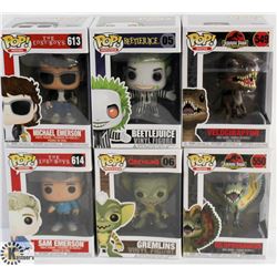 LOT OF 6 ASSORTED FUNKO POPS:MOVIES VARIETY PACK.