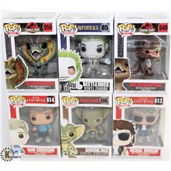 LOT OF 6 ASSORTED FUNKO POPS:MOVIES VARIETY PACK.