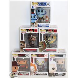 LOT OF 6 ASSORTED FUNKO POPS: MOVIES & ANIMATION