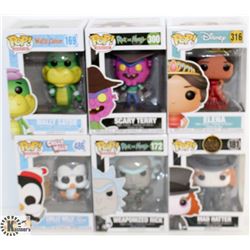 LOT OF 6 ASSORTED FUNKO POPS: ANIMATION & DISNEY