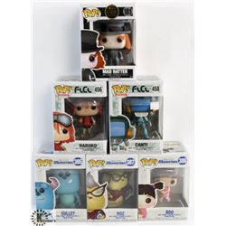 LOT OF 6 ASSORTED FUNKO POPS: MIXED VARIETY PACK.