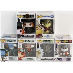 LOT OF 6 ASSORTED FUNKO POPS:MIXED VARIETY PACK.